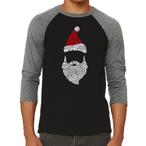 LA Pop Art Men's Raglan Baseball Word Art T-shirt - Santa Claus - 1 of 4