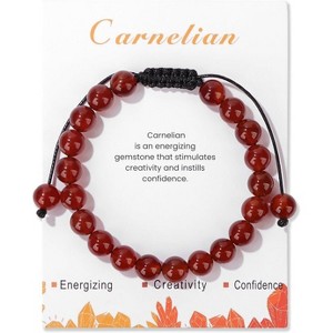 Natural Stone Crystal Beaded Bracelets Adjustable Handmade Gemstone Bracelet Healing Jewelry - 1 of 4