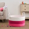 SEVOBAL Laundry Bags and Baskets Cotton Soft and Spacious Storage, Neutral Round Basket for Home Organization, Multicolored, 21.7"*3.2"*13" - 2 of 4