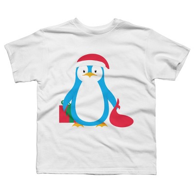 Boy's Design By Humans Christmas Penguin By moredesignsplease T-Shirt