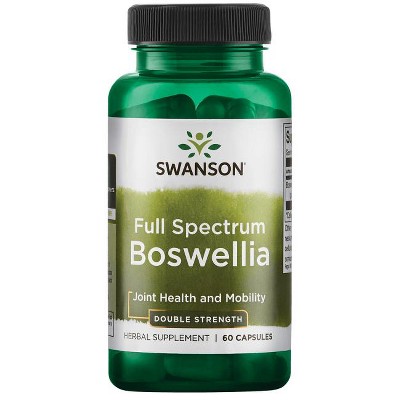 Swanson Full Spectrum Boswellia - Double Strength, Supports Joint Integrity, Movement & Flexibility, 60 Capsules.