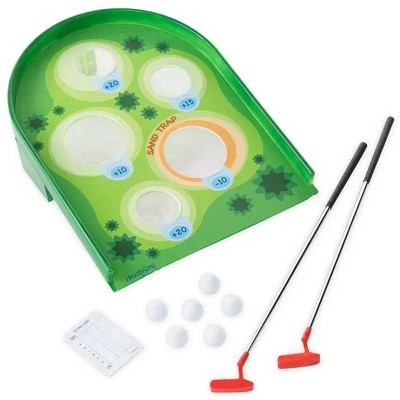 HearthSong Arcade Golf Putting Game for Kids with Two Golf Clubs and Six Golf Balls