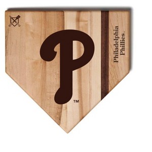MLB 12-Inch Wooden Home Plate Cutting Board, Philadelphia Phillies - 1 of 2