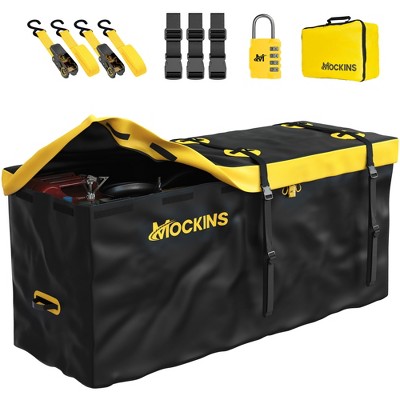 Mockins 20 Cu Ft. Yellow Weatherproof Cargo Carrier Bag (60"x20"x28.5") with Waterproof Zipper and Cargo Bag Accessories