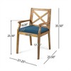 SKRAN Outdoor Acacia Wood Dining Chair, Set of 2 with 2 Polyester Cushions for Backyard, Poolside and Garden (Blue,Teak) - 3 of 4