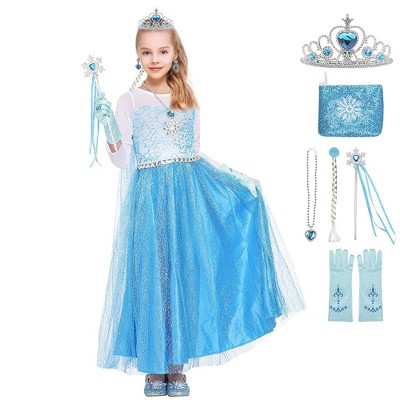 WhizMax Premium Princess Costume Dress for Girls Dress Up Party, Masquerade Cosplay Halloween Costume