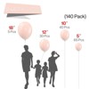 PartyWoo Balloons Light Pink Pastel Baby Pale Blush 18 12 10 5 Inch 140 pcs - 2 of 4