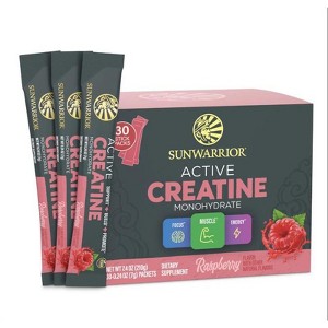 Active Creatine Monohydrate Stick Pack Box, Convenient Creatine Supplement for Muscle Growth & Recovery, Sunwarrior, 30ct - 1 of 2