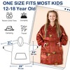 Catalonia Kid Wearable Blanket Hoodie Sweatshirt, Oversized Fleece Girl Soft Hoodie Sweatshirt with Large Front Pocket, Cozy Gift for Teen Boy Girl - 3 of 4