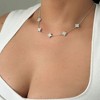 Adornia Silver Plated White Mother of Pearl Floral Station Necklace - 2 of 4