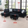 DOMETOUR Modern 3-Piece Living Room Sofa Set (Sofa+Left Side Chaise+Ottoman) - 2 of 4
