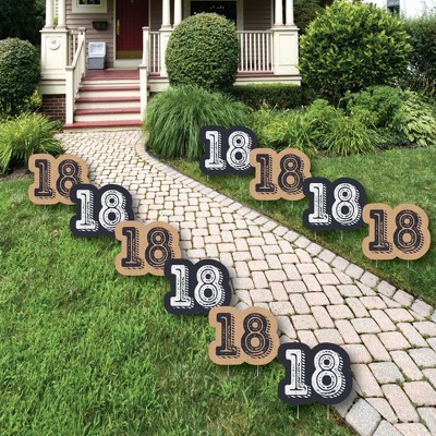 Big Dot of Happiness 18th Milestone Birthday - Lawn Decorations - Outdoor Birthday Party Yard Decorations - 10 Piece