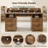 Bestier 59"Wood Executive Desk with Drawers, Computer Desk with Keyboard Tray,Home Office Desk with Charging Station&Monitor Stand&File Cabinet - 3 of 4