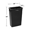 Alpine Industries Polypropylene Trash Can with Drop-Slot Lid  23 Gallon Black 2/Pack - 3 of 4