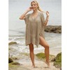 Womens Knit Swimsuit Cover Up Lace Up Beach Cover Up Dress - 4 of 4