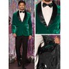 INSPIRE CHIC Men's Slim Fit One Button Shawl Lapel Wedding Tuxedo Velvet Blazer - 3 of 4