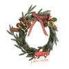 Transpac Artificial 17.72 in. Multicolor Christmas Truck and Checkered Ribbon Wreath - 2 of 4