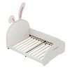 Twin Size Bunny Ear Upholstered Platform Bed with Tufted Headboard and Slat Support for Girls Room-Cuddlewood - 3 of 4