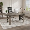 Dining Table for 6-8, Long Wooden Kitchen Table with Sturdy Triangular Legs, Farmhouse Large Dining Room Table - 2 of 4