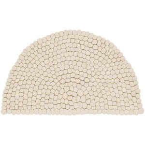 Unique Loom Felt Ball Collection Area Rug - Cloud - 1 of 2