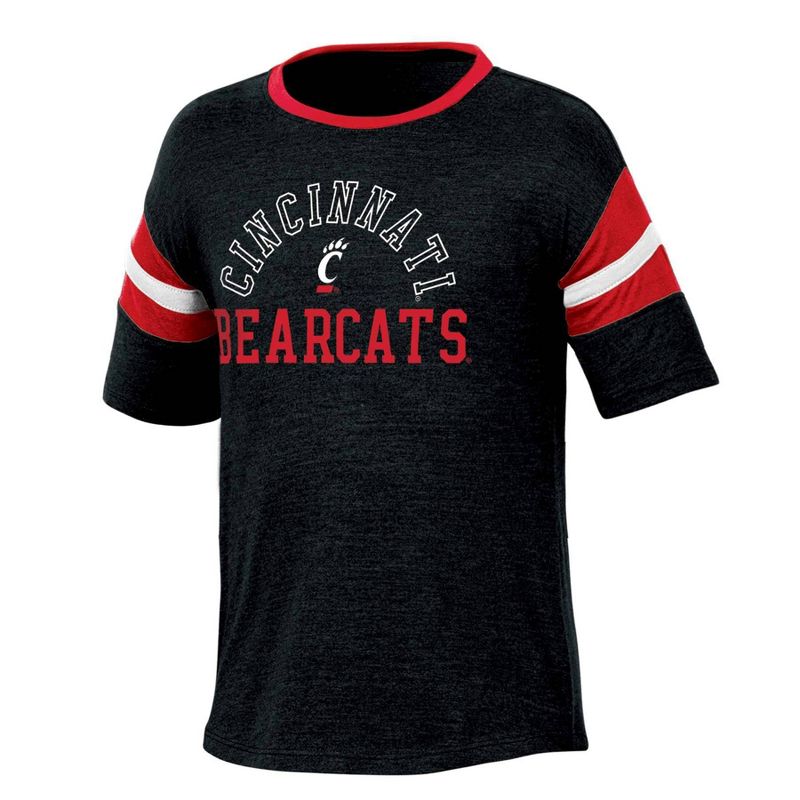 NCAA Cincinnati Bearcats Girls&#39; Short Sleeve Striped Shirt, 1 of 4