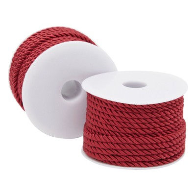 Bright Creations 2 Pack Twisted Cotton Rope for Macrame Arts and Crafts, 0.2 In Diameter (18 Yards, Red)