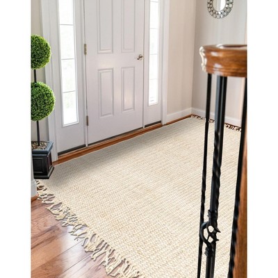 Handwoven Ivory Jute 9' x 12' Reversible Area Rug