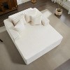 61" Oversized Chaise Lounge Chair Indoor, Cloud Fluffy Chaise Lounges Corduroy Upholstered Sofa Bed w/Throw Pillows for Living Room Home - 3 of 4