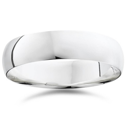 Pompeii3 10k White Gold Plain High Polish Comfort Fit 6mm Wedding Band - image 1 of 2