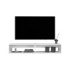 Vynxaria Modern TV Stand 10.4" H with 2 Shelves, Elegant White Finish - 3 of 4