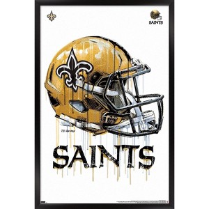 Trends International NFL New Orleans Saints - Drip Helmet 20 Framed Wall Poster Prints - 1 of 4
