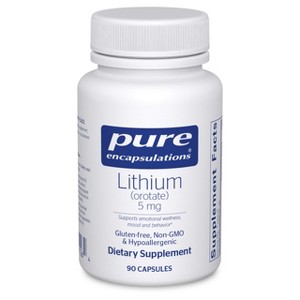Pure Encapsulations Lithium Orotate 5 mg - with N-Acetyl-L-Cysteine (NAC) for Memory & Brain Behavior* - Gluten Free & Non-GMO - 1 of 4