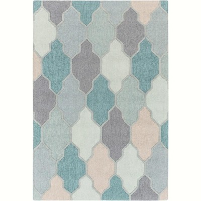 Mark & Day Cagliari 2'x3' Rectangle Tufted Indoor Area Rugs Charcoal: Stain-Resistant Wool, Rustic Bohemian Decor, Trellis Pattern