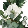 DOMETOUR 21.75 Inch Artificial Christmas Wreath, Leaves and Magnolia Wreath for Front Door Home Christmas Decor Indoor Outdoor - 4 of 4