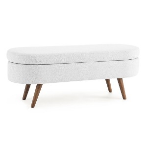 NicBex Storage Ottoman Bench for Bedroom,Oval Storage Bench with Rubber Wood Legs,Ottoman for Living Room,Bedroom,Entryway - 1 of 4