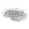 108" Oversized Chenille Sectional Sofa, Modern L-Shape Sleeper Couch with 2 Throw Pillows for Living Room or Family Lounge – The Pop Home - 4 of 4