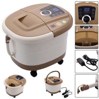 Costway Portable Foot Spa Bath Massager Bubble Heat LED Display Infrared Relax
