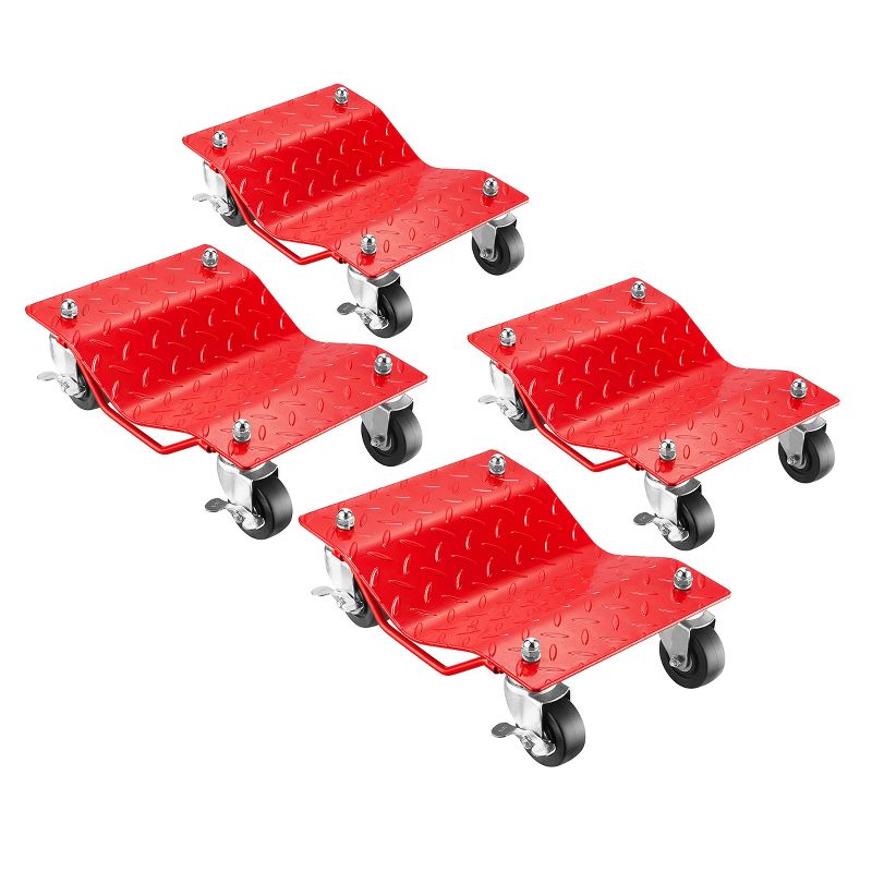 Fleming Supply Heavy-Duty Tire Skates – Set of 4, Red, 1 of 5