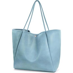 Oversize PU Leather Tote Bag for Women, Weekender Shopper Handbag with Spacious Interior for Travel and Daily Use - 1 of 4