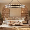 60 Lights Gold Wagon Wheel Chandelier With Crystal Shade - 2 of 4