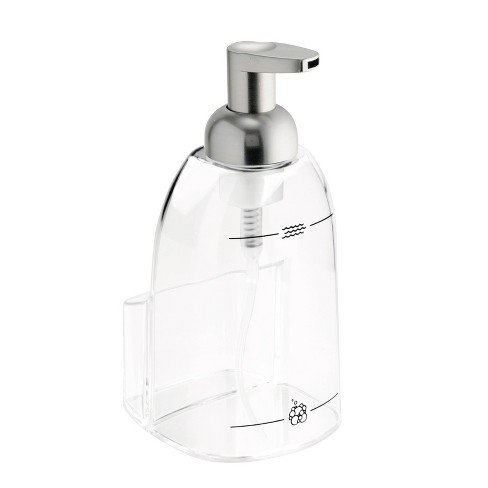 iDESIGN Sinkworks Kitchen Foaming Soap Dispenser and Sponge/Scrubby Caddy Organizer Clear/Brushed Nickel - image 1 of 4