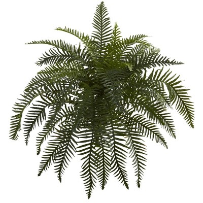 Lifelike Green Plastic Fern Arrangement for Indoor Use