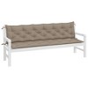 vidaXL Garden Bench Cushions 2pcs Taupe 78.7"x19.7"x2.8" Oxford Fabric - 3 of 4