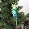 Morawski 10.75 In Turquoise Teal Feathered Parrot Ornament Tropical Bird Macaw Tree Ornaments - 3 of 3