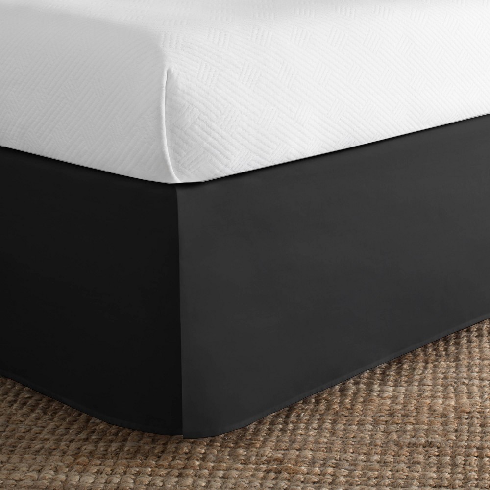 Photos - Bed Linen Black Tailored Microfiber 14" Bed Skirt (Twin)