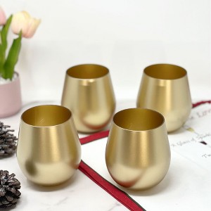 FONTOI Metallic Gold Color Wine Glasses Set of 4, BPA Free Acrylic Wine Glass Set, Unbreakable Red Wine Glasses - 1 of 4