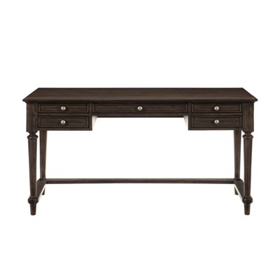 Driftwood Charcoal Wood Writing Desk with Filing Cabinet