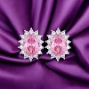 Slickblue Petite Royal Oval Earrings – Rhodium Plated, Silvertone Finish, 6 Color Options - 2 of 3