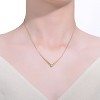 Guili Chic 14K Gold-Plated Emerald CZ Solitaire Chevron Necklace in Green, Blue, Red, or Gold—Elegant, Stylish, and Perfect for Layering. - 2 of 3