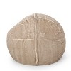 Airsurfer Large Beige Bean Bag Chair Ultra-Comfort Plush Bean Bag Chair Cozy Seating for Living Room Relaxation - 4 of 4